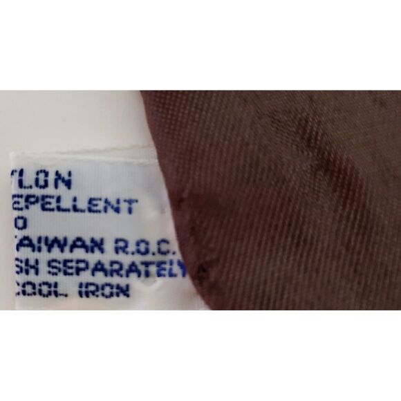 VTG Scarf Geometric 27" Square Brown/Red/Green/Tan Bordered Tennis Taiwan Nylon - Picture 6 of 6